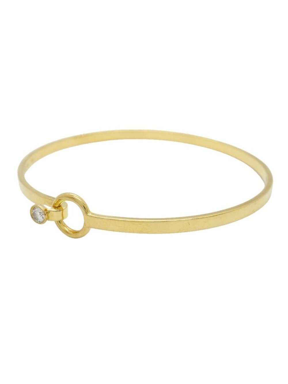 Tiffany & Co Bangle Hook & Eye Yellow Gold Diamond Bracelet